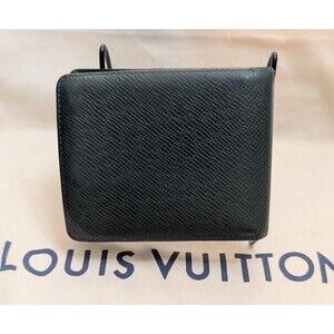 Louis Vuitton Taiga Dark Green Bifold Man Multiple Wallet  MI005 Authentic